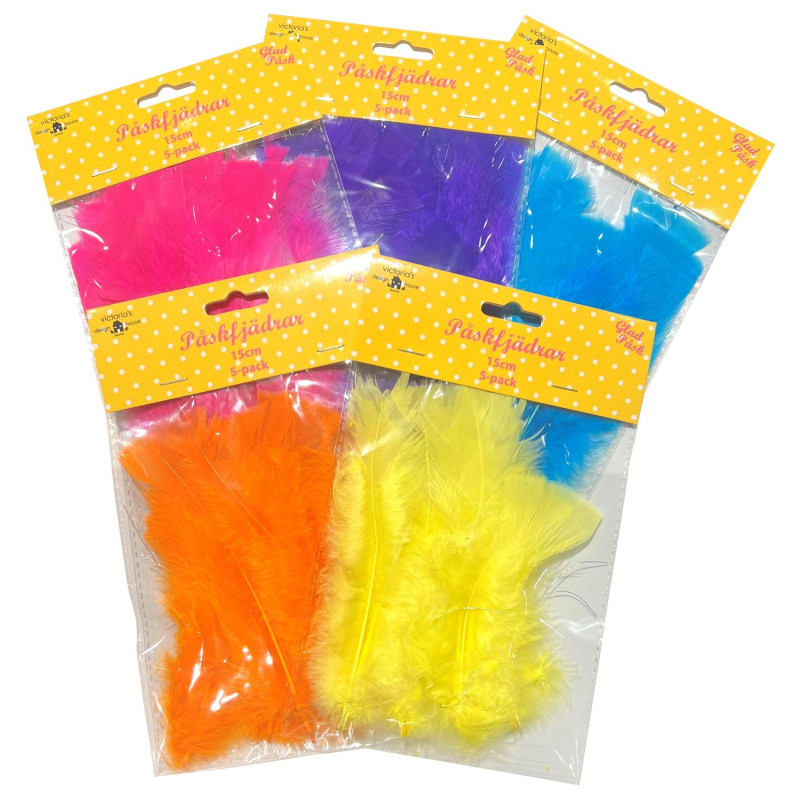 Påskfjädrar Mix 5 färger 5-pack Påskfjädrar Mix 5 färger 5-pack