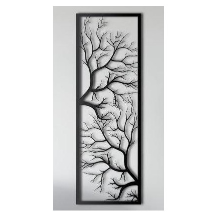 Tavla Träd Svart Metall 30x90 cm
