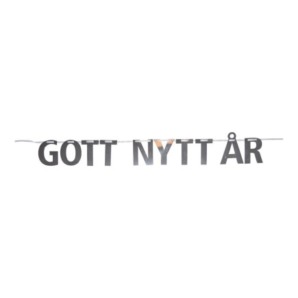 Banner Gott Nytt år silver 2,2 m