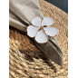 Servettringar Blomma Metall Vita 4-pack