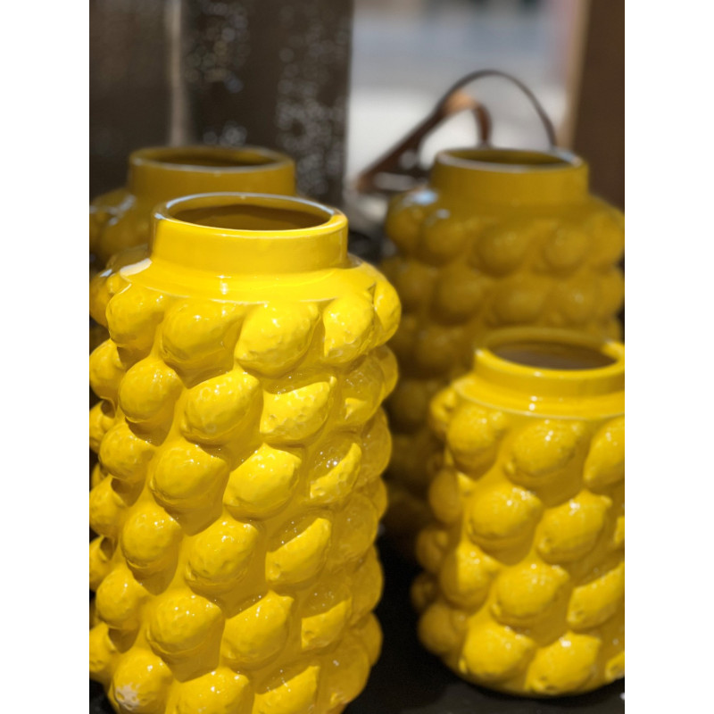 Vas Citroner Gul Keramik 27 cm