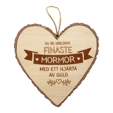 Hjärta Trä Mormor