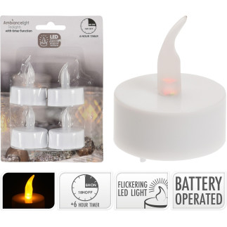 Värmeljus LED med timer 4-pack
