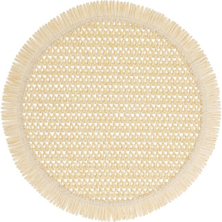 Underlägg Runt Grön Fransar 38 cm 4-pack