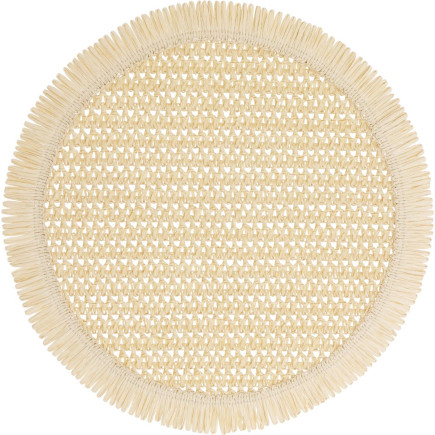 Underlägg Runt Grön Fransar 38 cm 4-pack