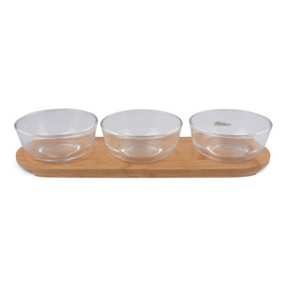 Glas uppläggning 3-pack på bricka