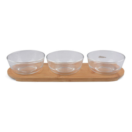 Glas uppläggning 3-pack på bricka