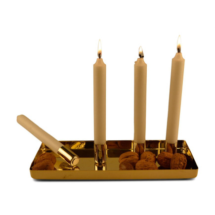 Adventsljusstake Guld magnet 29 cm