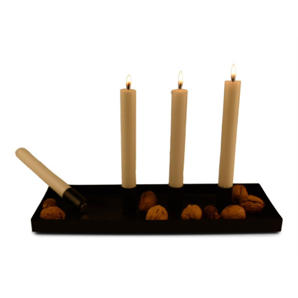 Adventsljusstake Svart magnet 35 cm