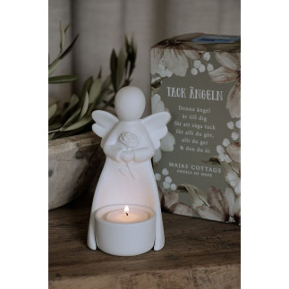 Majas Cottage Ängel Ljushållare Tack Gåvobox