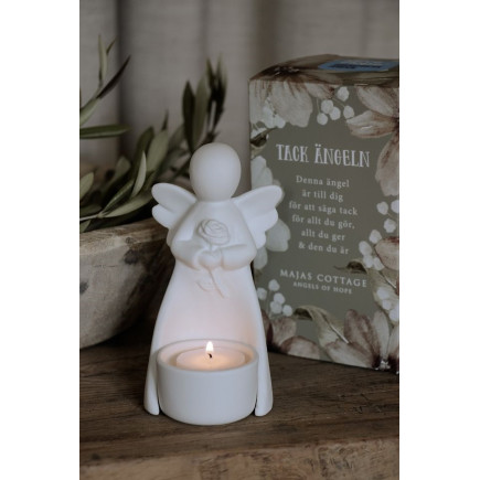 Majas Cottage Ängel Ljushållare Tack Gåvobox