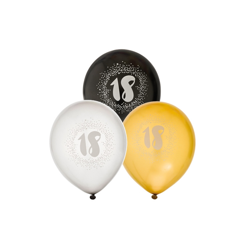 Ballong 18 år 6-pack Latex Ballong 18 år 6-pack Latex