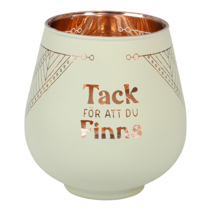 Lykta Glas Mirror Candle med text Ljuslykta