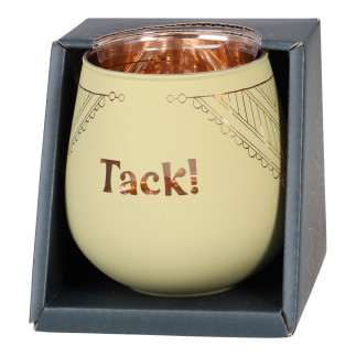 Lykta Tack Glas Mirror Candle med text Ljuslykta