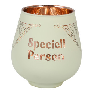 Lykta Glas Mirror Candle med text Ljuslykta