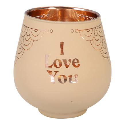 Lykta Glas Mirror Candle med text Ljuslykta