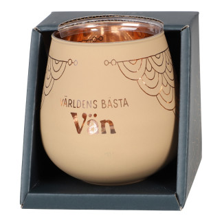 Lykta Världens Bäst Vän Glas Mirror Candle med text Ljuslykta