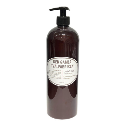 Duschgel med pumpflaska Ros/Rabarber 1000 ml