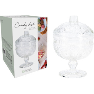 Skål på fot med lock Glas 15 cm