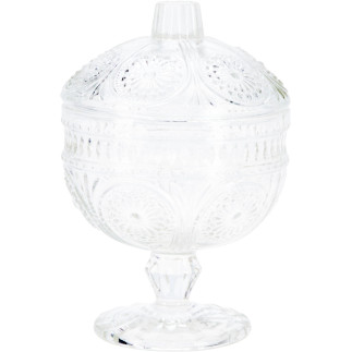 Skål på fot med lock Glas 15 cm