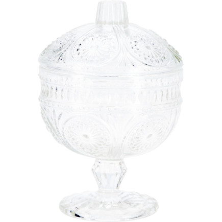 Skål på fot med lock Glas 15 cm