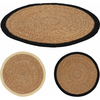 Underlägg Rund Svart Kant Rotting 37 cm 4-pack