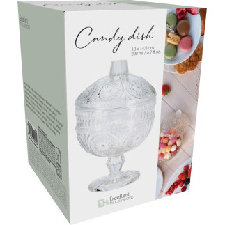 Skål på fot med lock Glas 15 cm