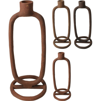 Ljusstake Metall Rödbrun 24 cm