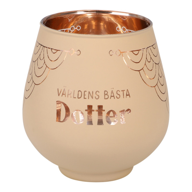 Lykta Dotter Glas Mirror Candle med text Ljuslykta Lykta Dotter Glas Mirror Candle med text Ljuslykta