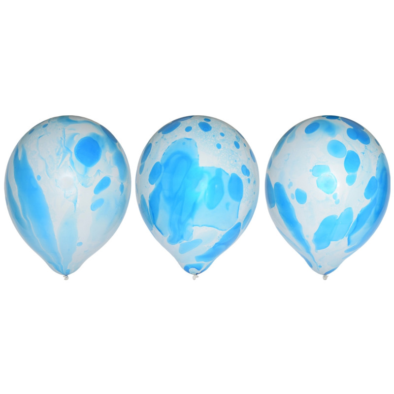 Ballong Blå Marble Marmor 6-pack Latex Ballong Blå Marble Marmor 6-pack Latex