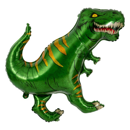 Ballong Dinosaurie T-Rex Grön Folie 84 cm
