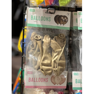Ballong Blank Guld Spegelballong 6-pack 30 cm Latex