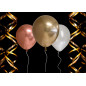 Ballong Blank Guld Spegelballong 6-pack 30 cm Latex