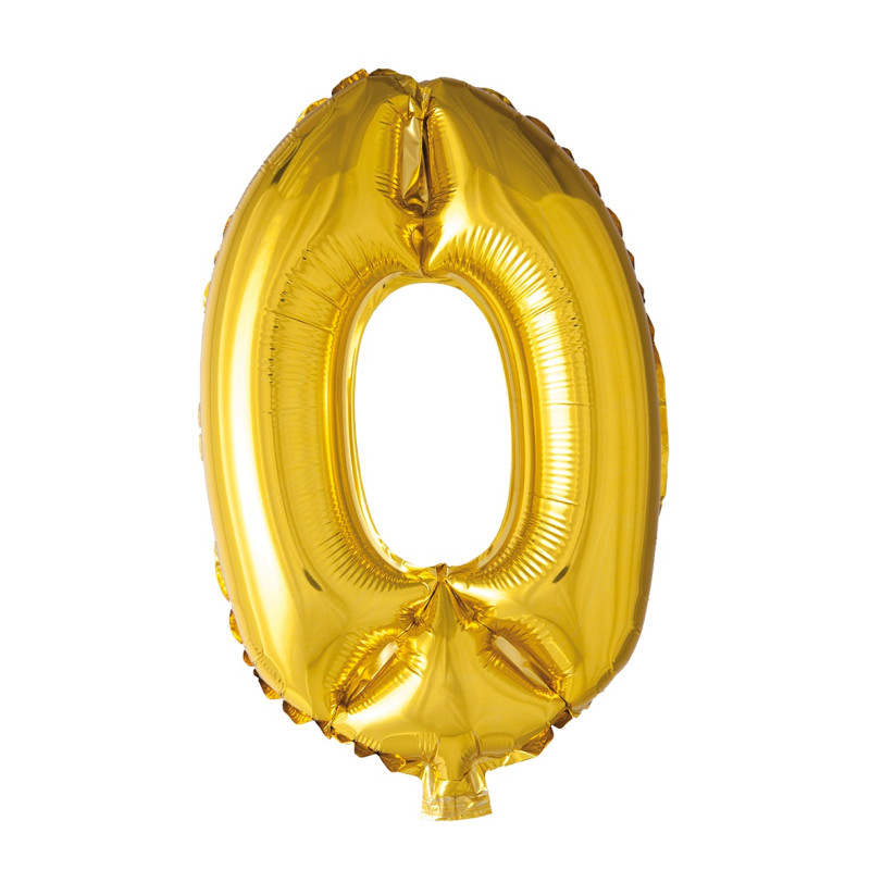 Ballong Siffra 0 Guld 86 cm Ballong Siffra 0 Guld 86 cm