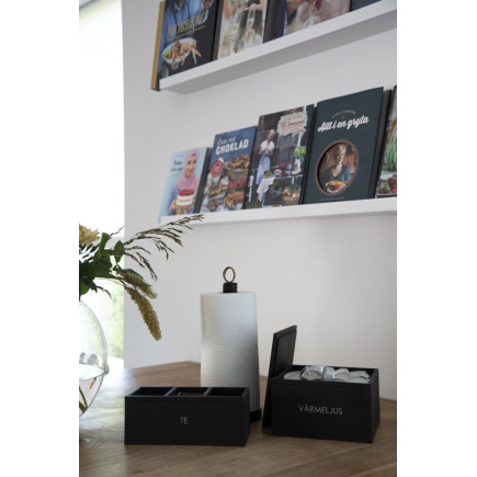 Telåda Teburk Trä Svart 22 cm