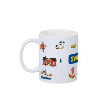 Mugg Sverige Sweden Souvenir Keramik 10 cm
