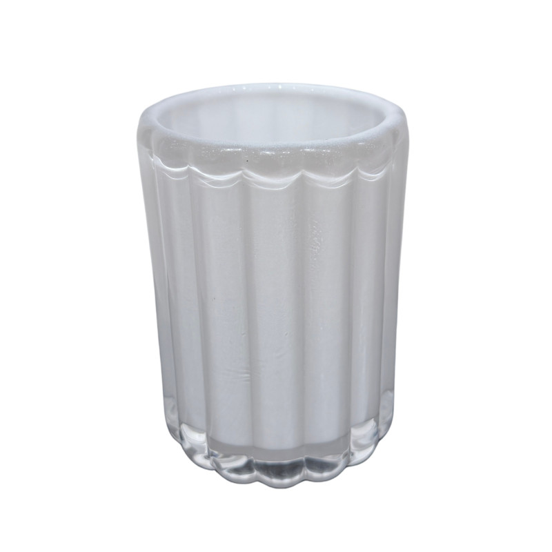 Ljushållare Glas Vit 12 cm Ljushållare Glas Vit 12 cm