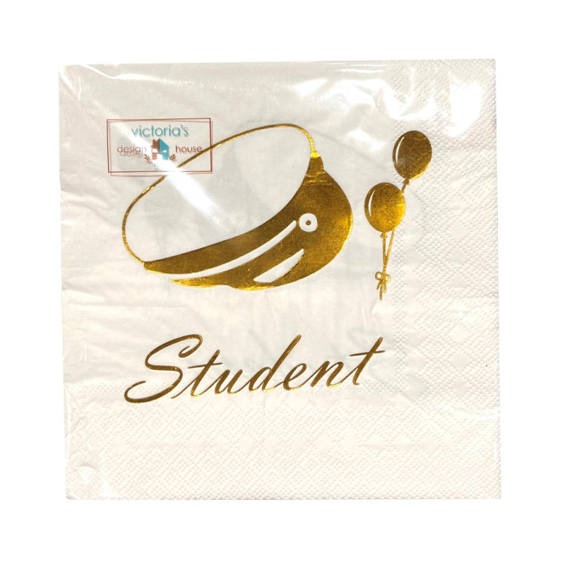 Servetter Student Vit Guld 20-pack Servetter Student Vit Guld 20-pack
