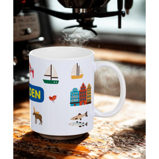 Mugg Sverige Sweden Souvenir Keramik 10 cm