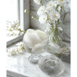 Skål på fot med lock Glas 15 cm