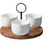Skålset Servering Trä/Keramik Vit
