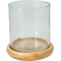 Ljuslykta Ljushållare Trä/Glas 15x15 cm Ljuslykta Ljushållare Trä/Glas 15x15 cm