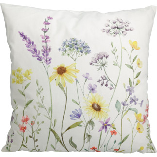 Kudde Blommor Vit 45x45 cm