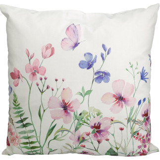 Kudde Blommor Vit 45x45 cm