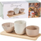 Skålset Servering Träbricka Skålar