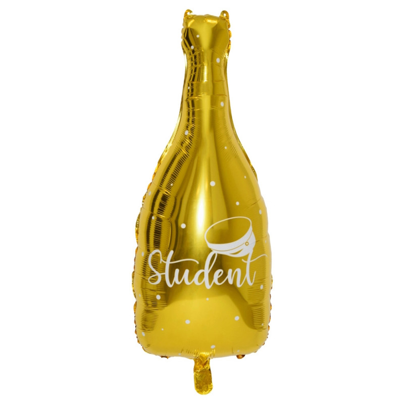 Ballong Student Flaska Guld Folie
