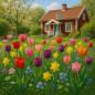 Servetter Tulpanträdgård 33x33 cm 20-pack