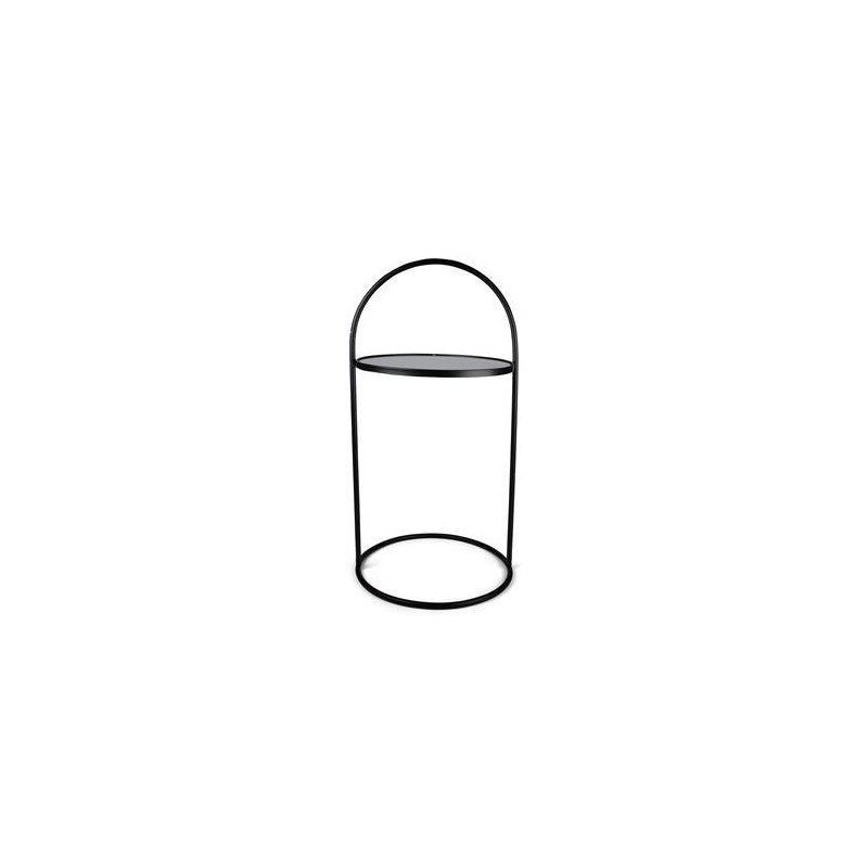Bord glas/metall  Svart H71 cm