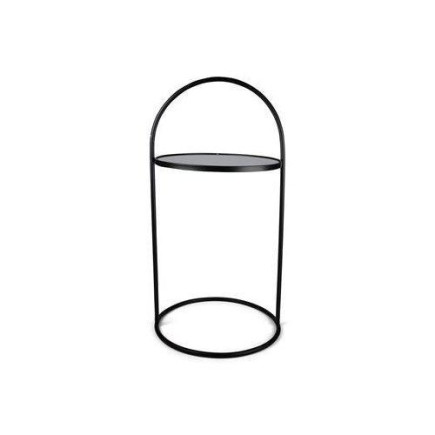 Bord glas/metall Svart H71 cm