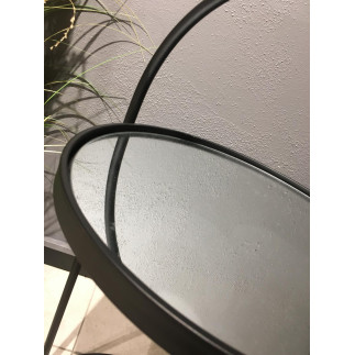 Bord glas/metall Svart H71 cm